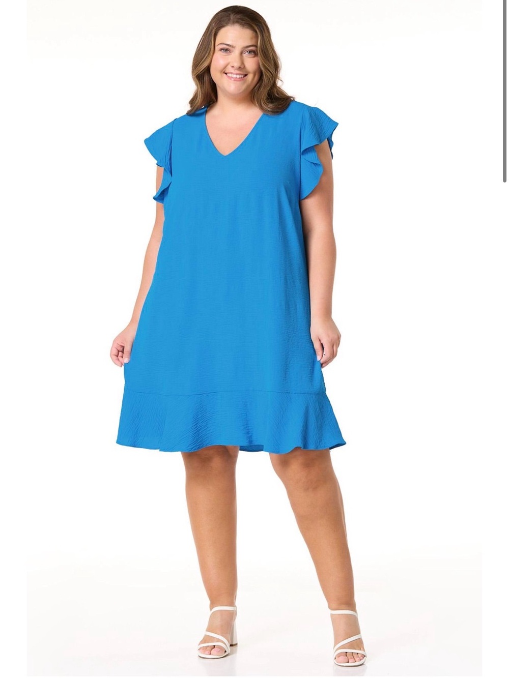 Blue vneck Cato Plus dress